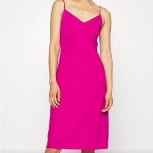 Banana Republic Fuchsia Midi Dress petite